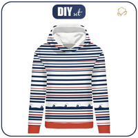 CLASSIC DAMEN HOODIE (POLA) - SCHIFFE / Streifen (marine) - Sommersweat