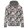 BLUZA DAMSKA (POLA) CLASSIC Z KAPTUREM - FLAMINGI W LIŚCIACH - dzianina pętelkowa XXXL