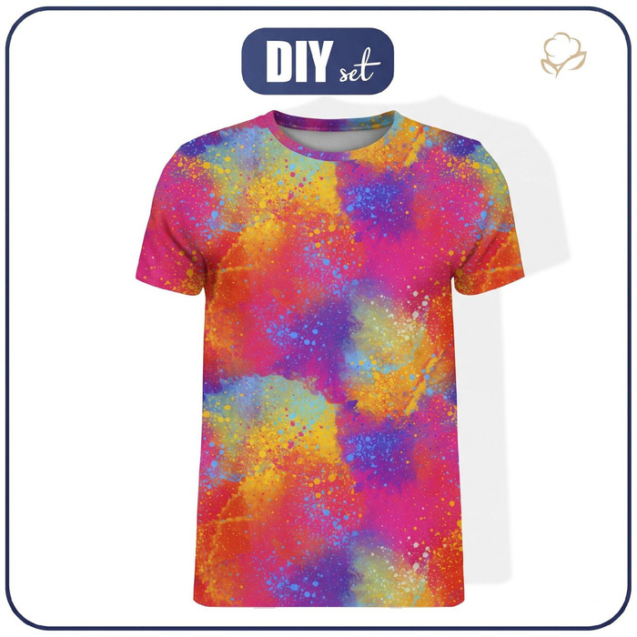 MEN’S T-SHIRT - COLORFUL SPECKS - sewing set XS