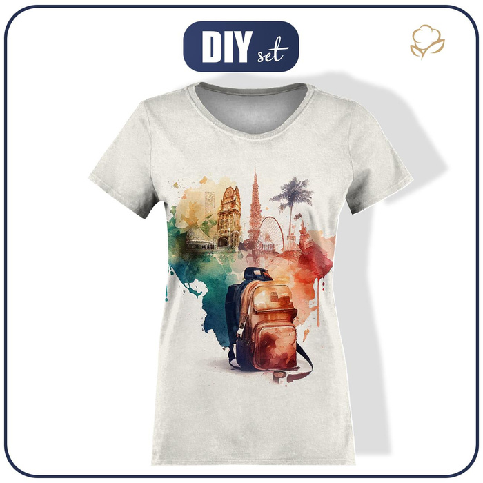 T-SHIRT DAMSKI - TRAVEL TIME WZ. 6 - zestaw do uszycia XXL