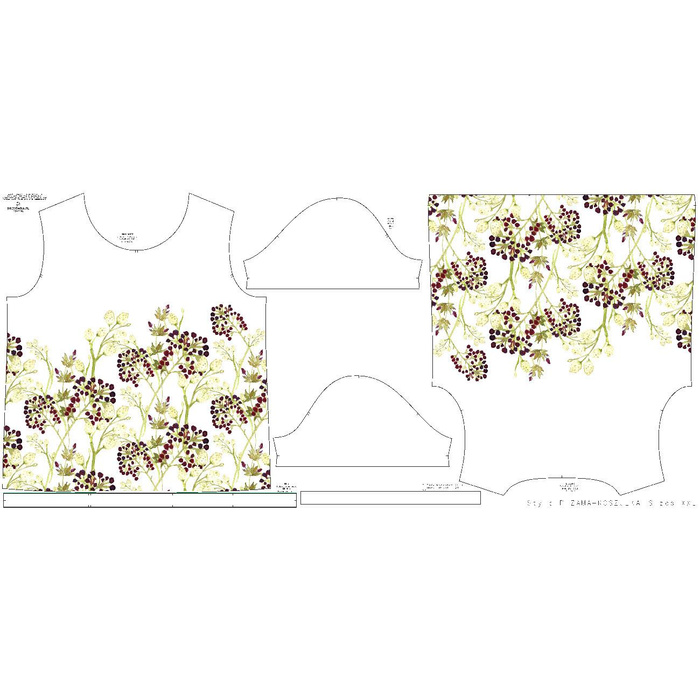 PAJAMAS-T-SHIRT - ELDERBERRY (BLOOMING MEADOW) - XXL