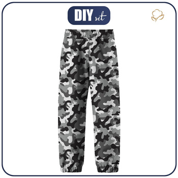 CHILDREN'S SOFTSHELL TROUSERS (YETI) - CAMOUFLAGE GREY (98/104)