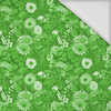 LIME GREEN / FLOWERS - Jersey wiskozowy