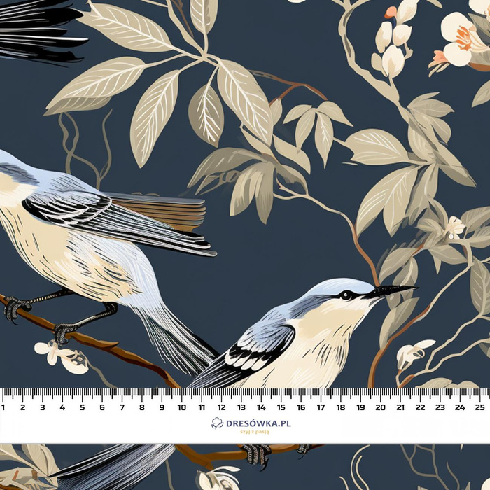 BOTANICAL BIRDS - Waterproof woven fabric