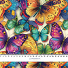 Butterfly & Flowers wz.17 - looped knit fabric