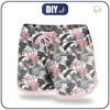 Damen Badeshorts - FLAMINGOS MIT BLÄTTER 2.0 XL
