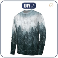 MĘSKA BLUZA (OREGON) BASIC - LAS OMBRE (ZIMA W GÓRACH) - dzianina pętelkowa XXXL