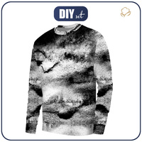 PÁNSKÁ MIKINA (OREGON) BASIC - AKVARELOVÝ MRAMOR Vz. 1 (šedá) - teplákovina XXXL