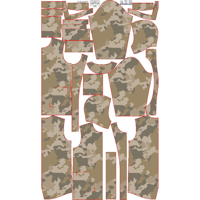 HERRENPARKA (TOM) - CAMOUFLAGE M. 3 / beige - Nähset L