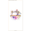 PILLOW 45X45 - SEWING MACHINE AND FLOWERS - front + back