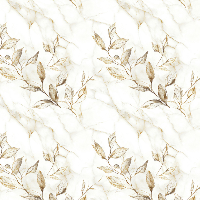 FLORAL GOLD - Cloud Dancer WZ.1 - Cotton muslin