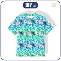 KINDER T-SHIRT- BATIK Ms. 1 / blau - grün - Single Jersey