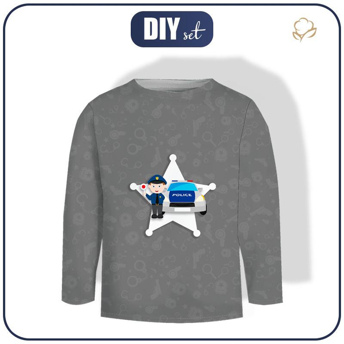 LONGSLEEVE -  POLICISTA / tmavě šedý - single jersey  (122/128)