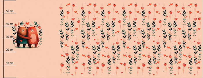 BEARS IN LOVE 3 - panoramic panel softshell (60cm x 140cm)