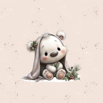 WINTER ANIMALS wz.11 - Paneel (60cm x 50cm) Hydrophober angerauter Wintersweat