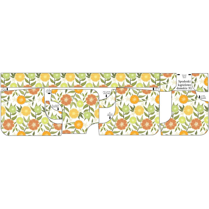 Damen Badeshorts - ZITRUSFRÜCHTE Ms. 2 / weiß XL