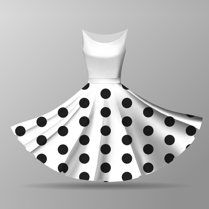 Panel pro kruhovou sukni - POLKA DOTS