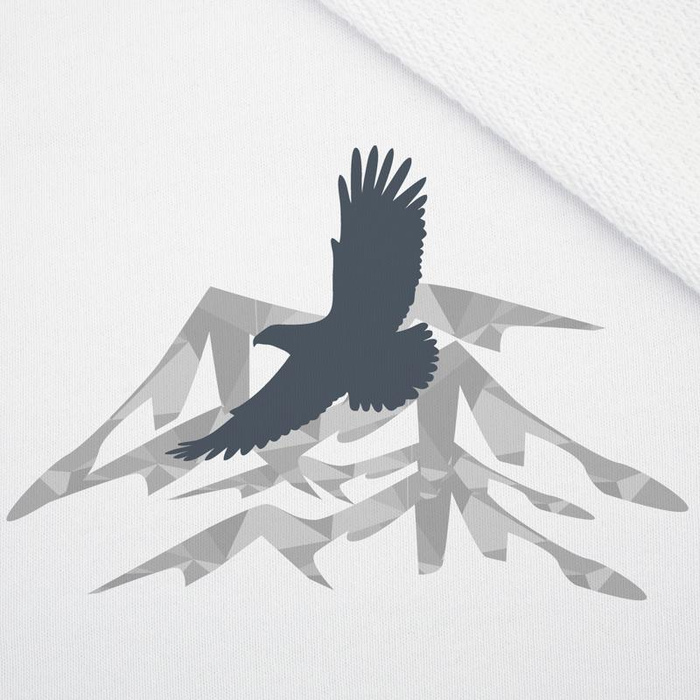 MEN’S HOODIE - EAGLE (ADVENTURE)  / white  - sewing set S