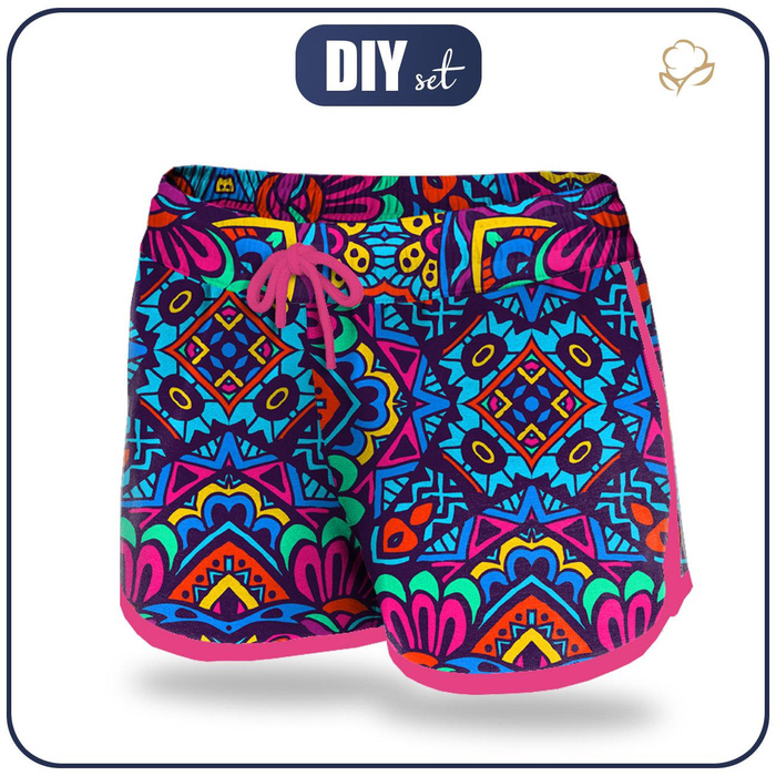 Damen Badeshorts -  GLASMALEREI m. 2 XL