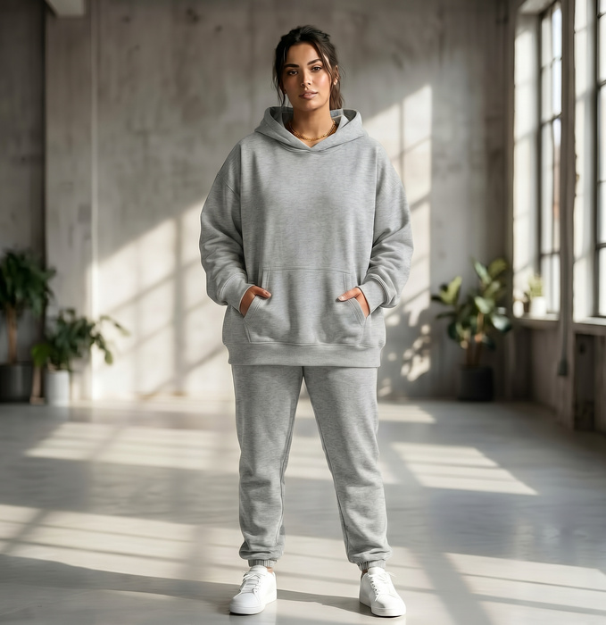 French terry TWILL/ HEAVY 520g - LIGHT GREY MELANGE