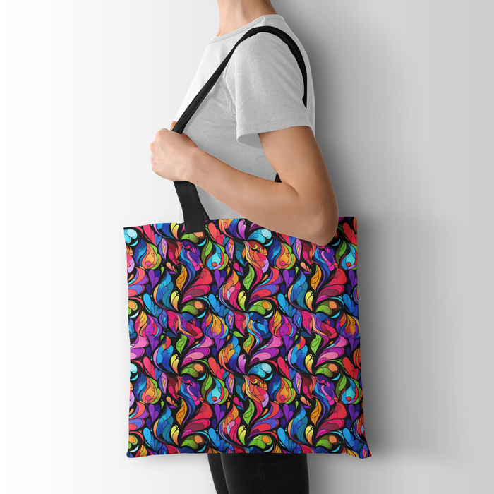 COLORFUL ABSTRACT- Single Jersey mit Elastan ITY