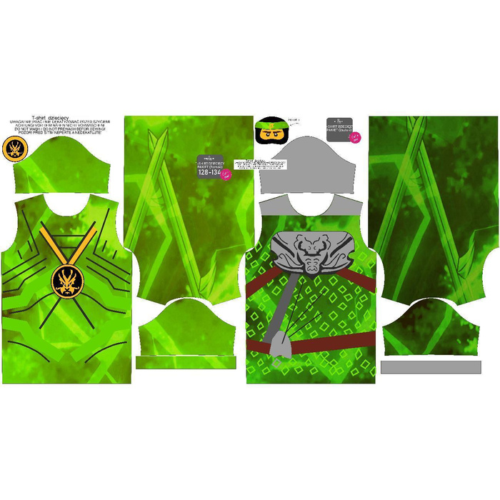 2-PACK - KID’S T-SHIRT - GREEN NINJA - sewing set (128/134)
