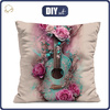 PILLOW 45X45 - GUITAR WITH ROSES - front + back
