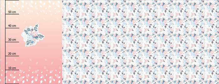 ICE FLOWER BOUQUET/ ombre (ENCHANTED WINTER) - panoramic panel looped knit