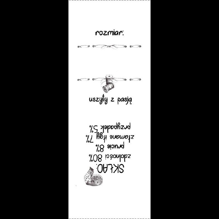 Europäisches  Textillabel  "ZENTIMETER" PL - 9 Stck Set / Größe nach Wahl