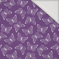 MOTÝLI / obrys (PLUM) - Jersey wiskozowy