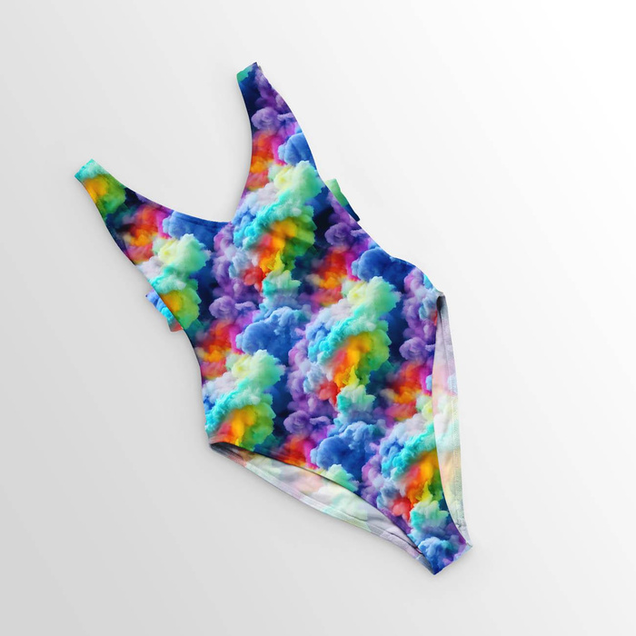 RAINBOW CLOUDS - brushed knitwear with elastane ITY