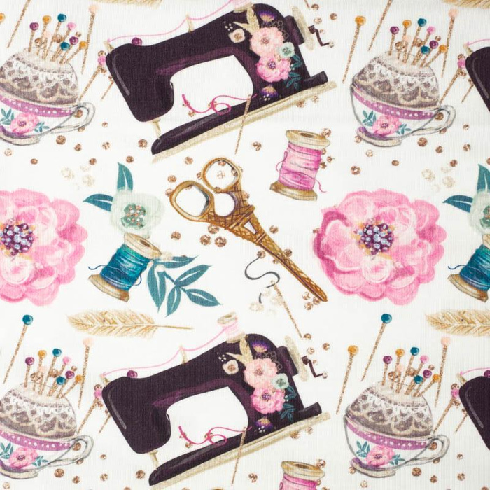 RETRO STROJE Vz. 1 / bílý - Hydrofobní česaná teplákovina