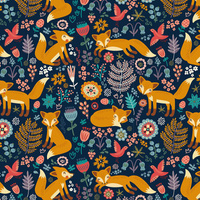 FOXES IN THE FORREST- Upholstery velour