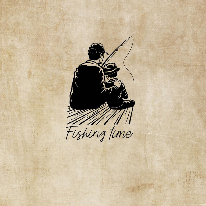 FISHING TIME PAT. 2 - panel (75cm x 80cm) Waterproof woven fabric