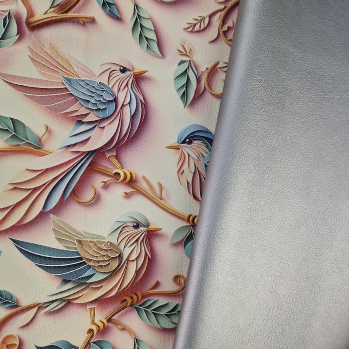 METALIC SILVER (46 cm x 50 cm) - metallisch Kunstleder