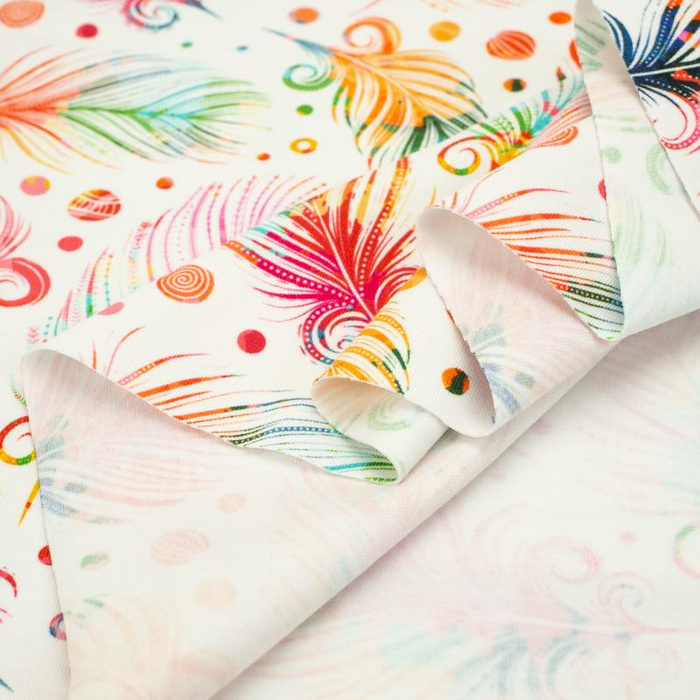 RAINBOW FEATHERS - single jersey with elastane TE210