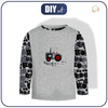 LONGSLEEVE - TRAKTOR GRAU / melange hellgrau - Single Jersey (110/116)