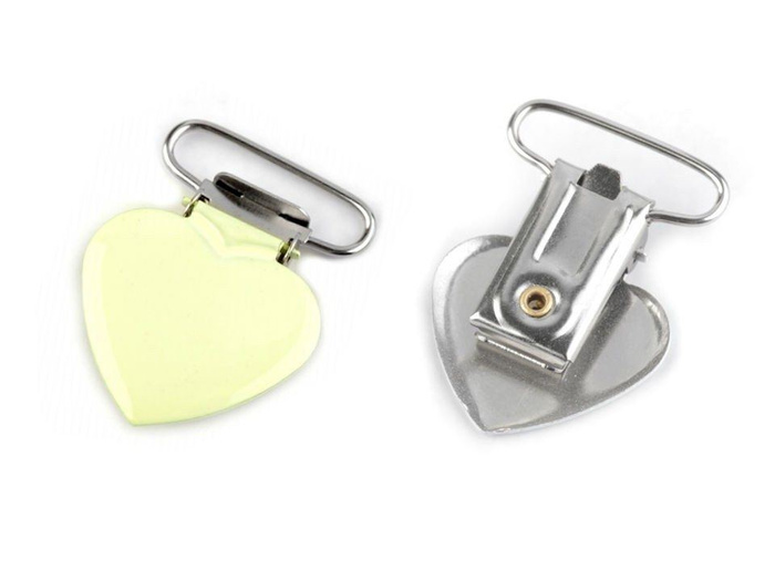 Metal clasp for braces heart - yellow