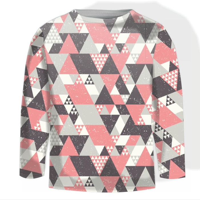 LONGSLEEVE - DREIECKE WASSERMELONE / graphit - Single Jersey (86/92)
