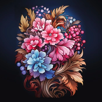 BOUQUET OF FLOWERS WZ.3 - panel (75cm x 80cm)