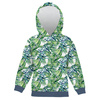 Children's tracksuit (OSLO) - MINI LEAVES AND INSECTS PAT. 6 (TROPICAL NATURE) / white - looped knit fabric (86/92)
