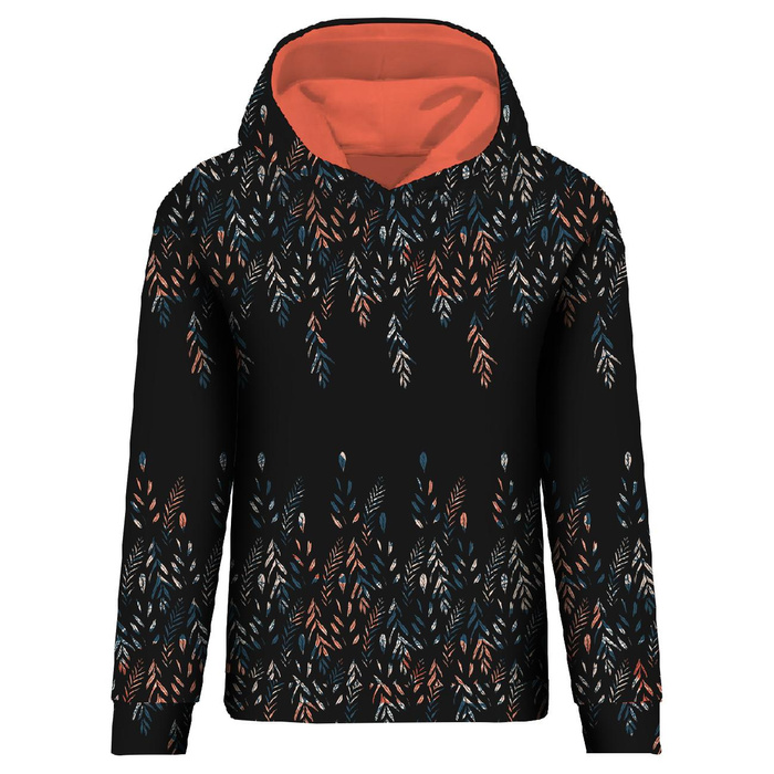 CLASSIC DAMEN HOODIE (POLA) - BLÄTTER M. 3 / SCHWARZ - Sommersweat ITY - M
