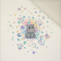 CUTE HIPPO - Panel (60cm x 50cm)  Polster- Velours
