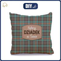 POLŠTÁŘ 45x45 - NAJLEPSZY DZIADEK NA ŚWIECIE / kostka retro - přední + zadní strana