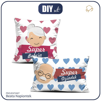 DEKO-KOPFKISSEN - SUPER BABCIA, SUPER DZIADEK m. 1 - Nähset