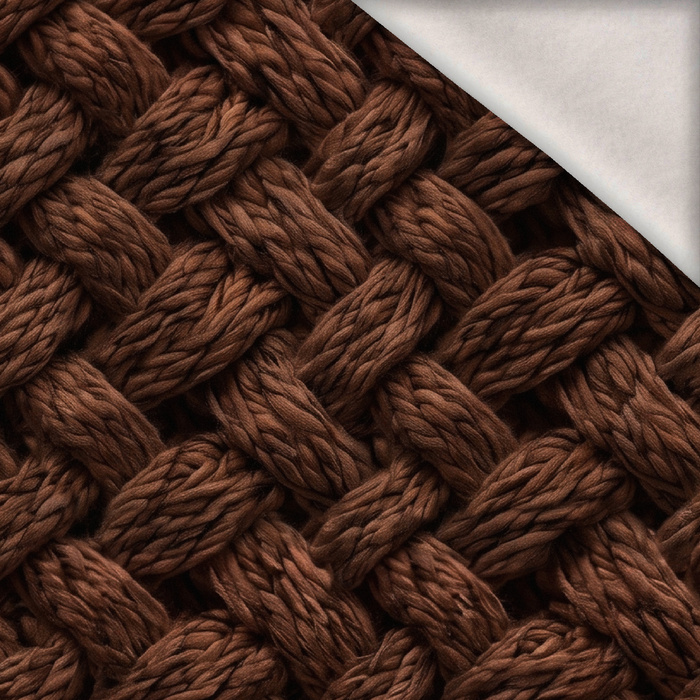 DESIGN - BROWN - brushed knitwear with elastane ITY