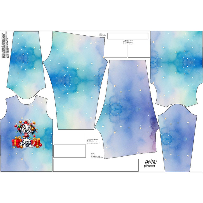 CHILDREN'S PAJAMAS " MIKI" - Christmas animal wz. 4 - sewing set (134/140)