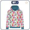 CLASSIC WOMEN’S HOODIE (POLA) - WILD ROSE PAT. 3 (IN THE MEADOW) - looped knit fabric - XXL
