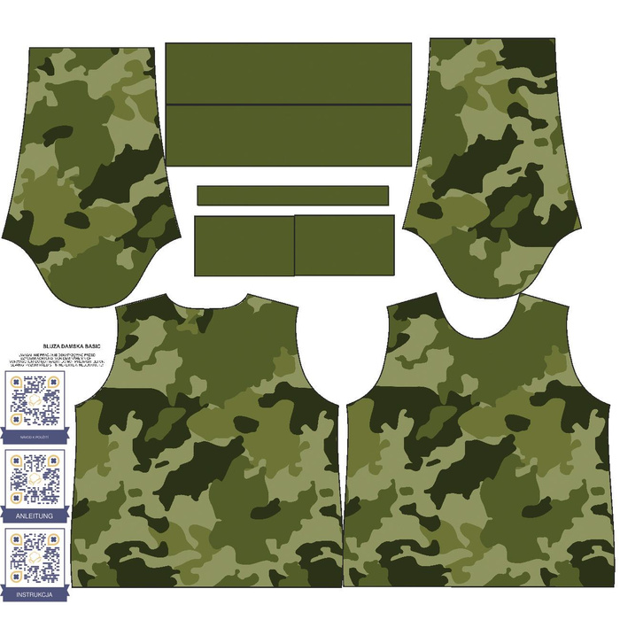 BASIC DAMEN SWEATSHIRT (HANA) - CAMOUFLAGE M. 3 / olive - Sommersweat - XL