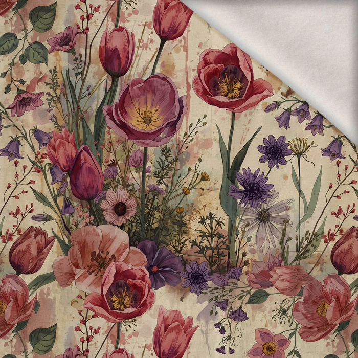 PASTEL FLOWERS WZ. 30 - brushed knitwear with elastane ITY